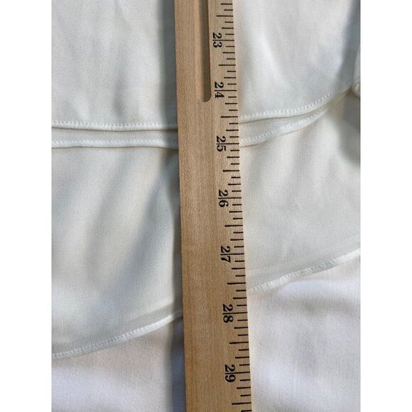 White House Black Market Women 10 Blouse White Lace Peasant Cottage Whimsigoth - Picture 6 of 16